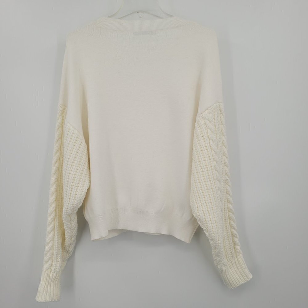 Elsie & Zoey Cream Cable Knit Sleeve Sweater - Picture 6 of 9